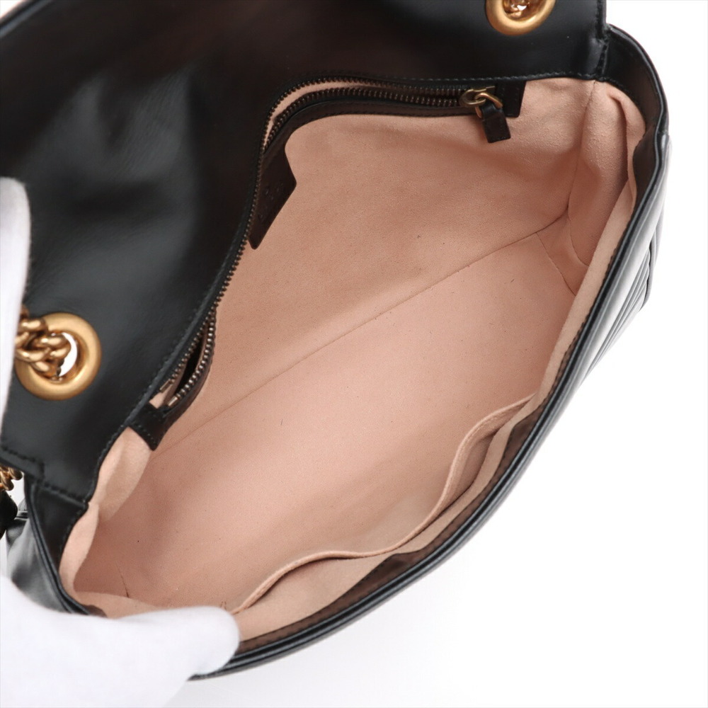 Gucci GG Marmont Leather Chain Shoulder Bag Black - Picture 7 of 8